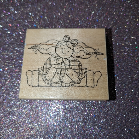 $5 JRL Design Co. Silly Sally Rubber Stamp Q275 Girl Country Folk Pigtails - Picture 1 of 5